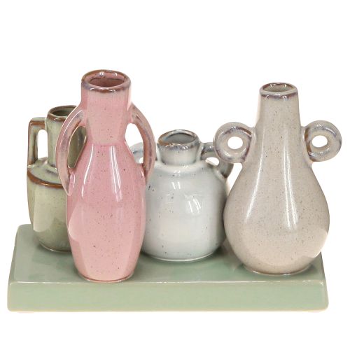 Product Mini ceramic vase set for home decoration, 14cm