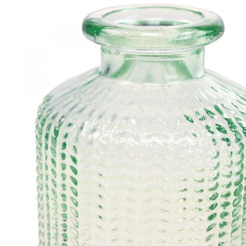 Product Mini vases glass decorative bottles retro vintage Ø6cm H10.5cm 2pcs