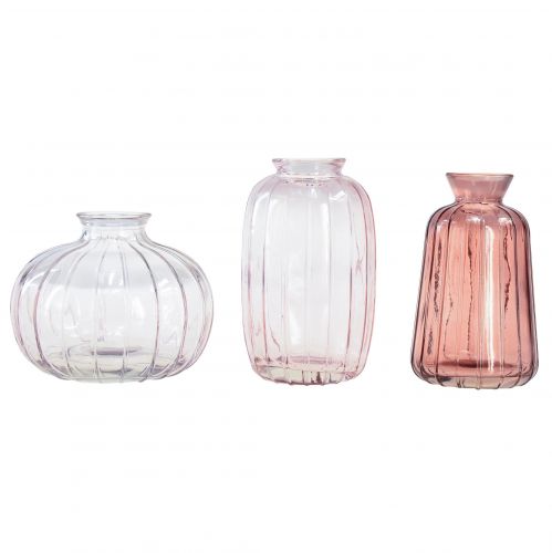 Floristik24 Mini vases glass decorative vases flower vases H8.5-11cm set of 3