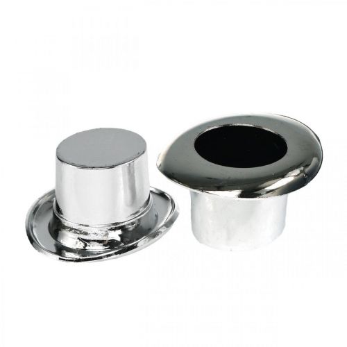 Mini cylinder, New Year&#39;s Eve scatter decoration, table decoration for New Year silver H2.5cm L5cm 9pcs