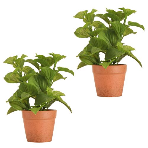 Product Mint in Pot Artificial Herbs Artificial Plants 18cm 2pcs