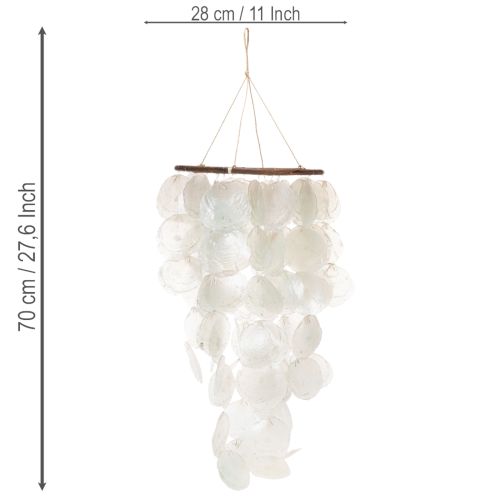 Wind chime Capiz shell mobile, round, 70 cm long, for balcony or garden | Floristik24.co.uk