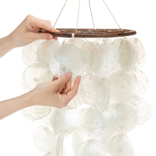 Wind chime Capiz shell mobile, round, 70 cm long, for balcony or garden | Floristik24.co.uk