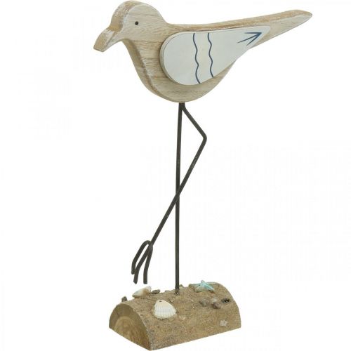 Floristik24 Sea decoration, deco seagull made of wood, shabby chic, blue and white H32cm