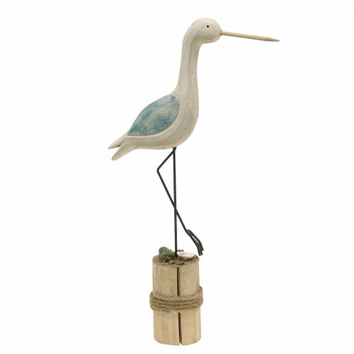 Floristik24 Wader wood white blue 21.5x5.5cm H37cm