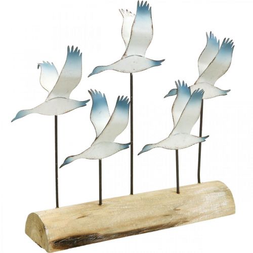 Maritime summer decoration, flying geese, metal decoration to place H27cm L30cm