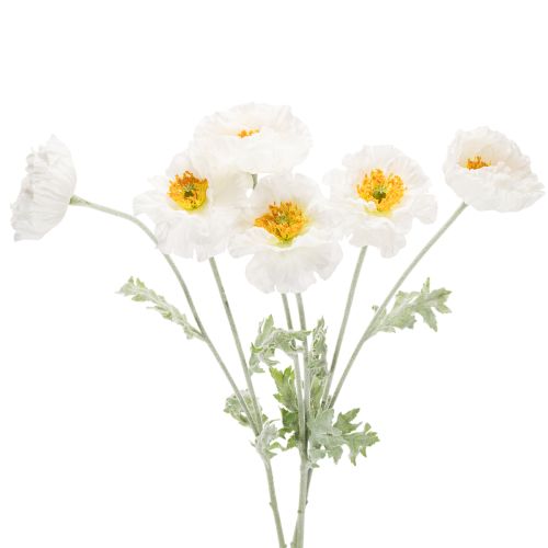 Artificial Poppy Flower White Long Stem 78cm Set of 3 buy online | Floristik24.co.uk