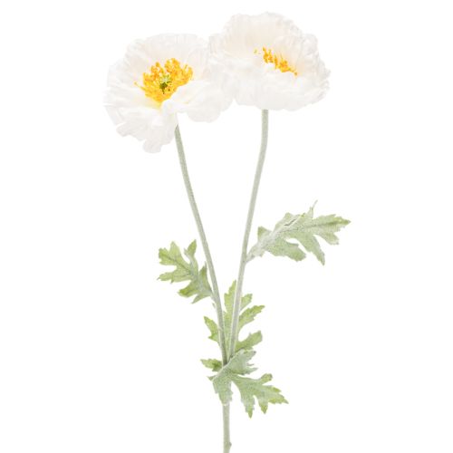 Artificial Poppy Flower White
