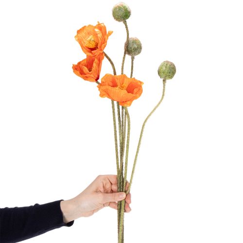Product Artificial flower set, realistic poppy bouquet, decor for home or office, 75cm, 3 pieces