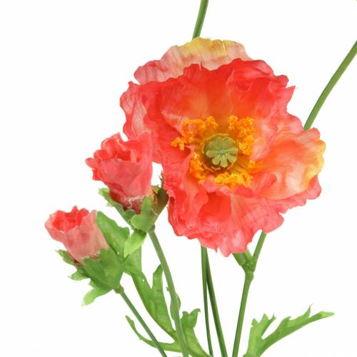 Product Artificial poppy pink, yellow poppy silk flower 67cm