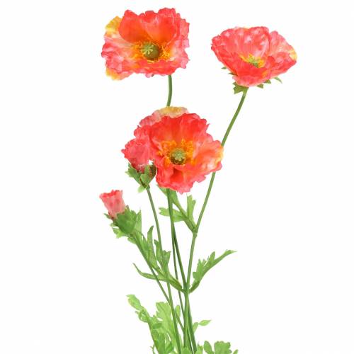 Floristik24 Artificial poppy pink, yellow poppy silk flower 67cm