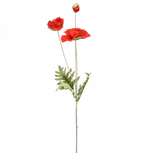 Product Poppy decoration garden flower with 3 flowers red L70cm