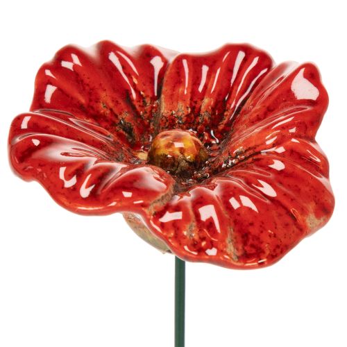 Product Ceramic Poppy Flower Romantic Decoration for Spring Garden and Flower Beds 31cm 6pcs