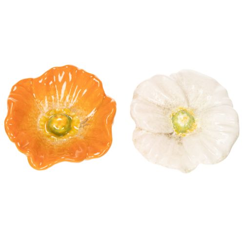 Product Garden stake poppy flower ceramic decoration for spring garden design 32cm 6pcs