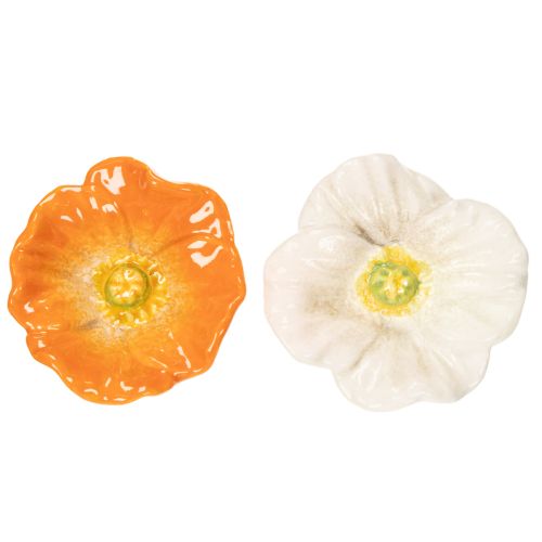 Product Poppy flower stake, ceramic flower, lovingly detailed, for elegant garden accents, 42cm, 4 pieces