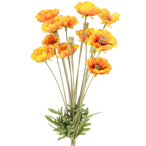 Poppy decoration artificial flower bouquet orange 78cm 6pcs