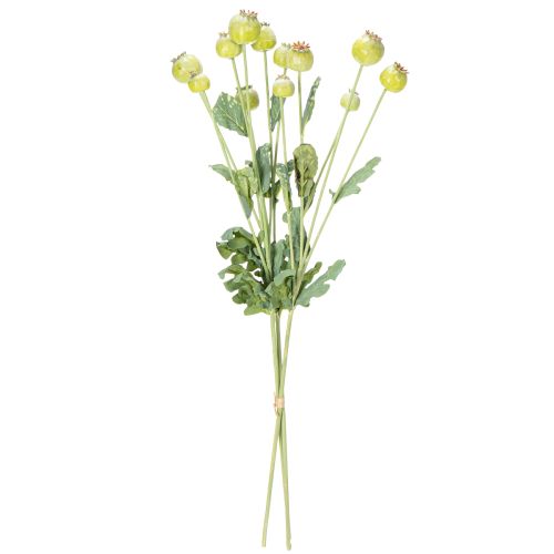 Product Artificial poppy decoration bunch, realistic flowers for home accessories, 61cm, 3 pieces