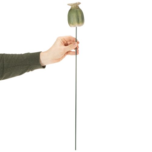 Product Poppy seed pod garden stake decorations for charming garden arrangements 60cm 2pcs