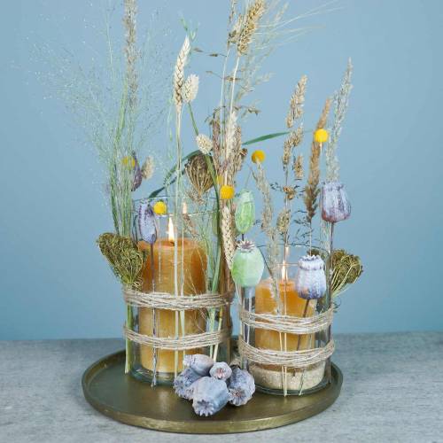 Floristik24 Artificial poppy capsules yellow, brown 6pcs