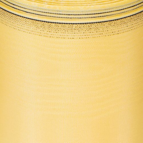Product Moiré wreath ribbon, yellow with gold trim, decorative floral ribbon, acetate/polyester, 150mm x 25m