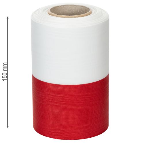 Product Moiré wreath ribbon, mourning ribbon white-red, decorative ribbon 150mm, memorial ribbon mourning fleur, acetate taffeta 25m