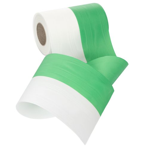 Product Moiré wreath ribbon green-white 150mm, decorative ribbon, bow ribbon, taffeta quality 25m