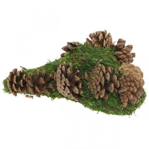 Floristik24 Grave decoration moss heart with cones for funeral arrangement 20 × 13cm