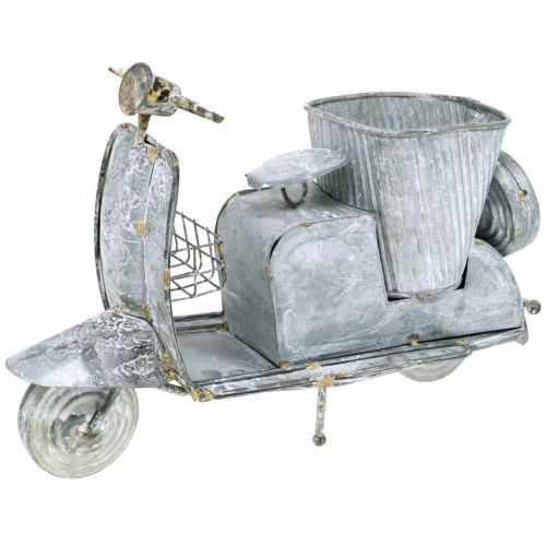 Floristik24 Flower pot scooter metal vintage white washed 35×12×23cm