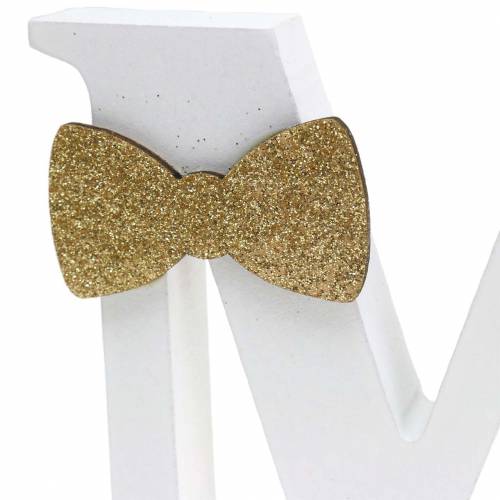 Product Decorative letters Mr &amp; Mrs wood white, gold sorted H11/13,cm set of 4