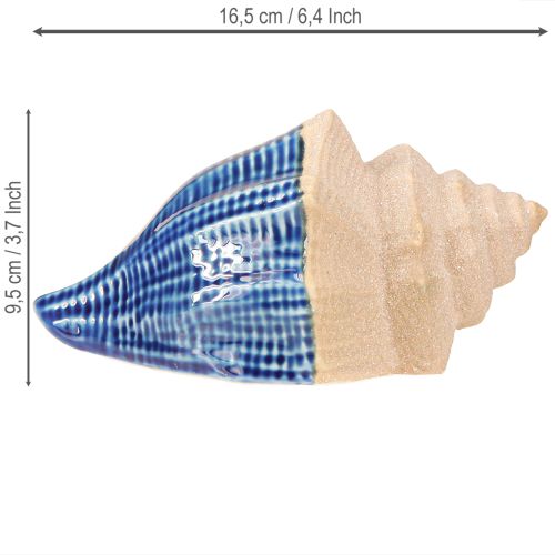 Product Shell Decoration Maritime Ceramic Blue Beige 16.5×11×9.5cm 2 pcs