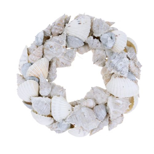 Floristik24 Shell wreath white Ø14cm