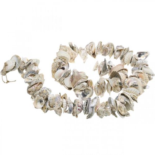 Product Garland with shells, maritime decoration, summer, shell necklace natural colors L130cm