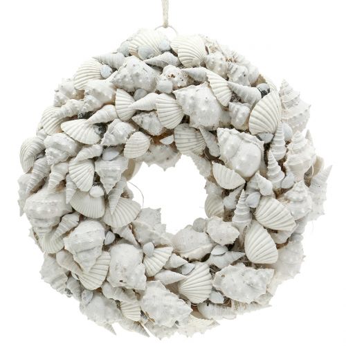 Floristik24 Shell wreath white Ø30cm