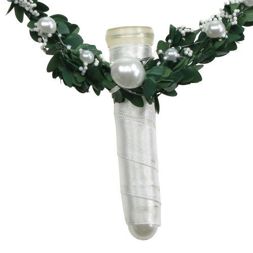 Product Myrtle heart with ribbon, pearls, tubes white 4pcs