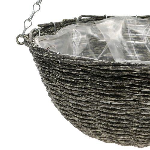 Floristik24 Basket lamp gray Ø30.5cm H15cm