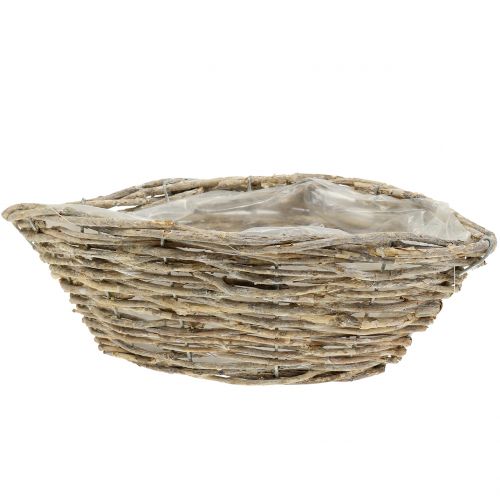 Floristik24 Basket ship for planting nature white washed L34cm