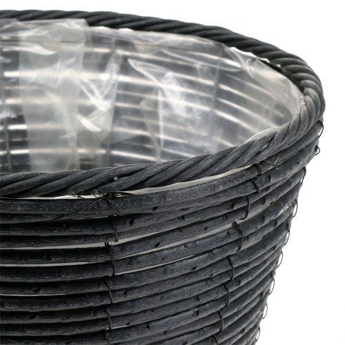 Floristik24 Plant pot rattan look anthracite Ø30cm H24cm