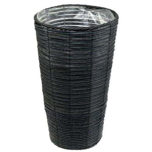 Floristik24 Plant pot rattan look anthracite Ø30cm H50cm