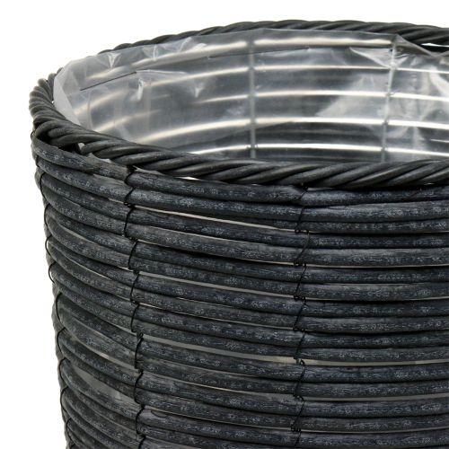 Floristik24 Plant pot rattan look anthracite Ø30cm H50cm
