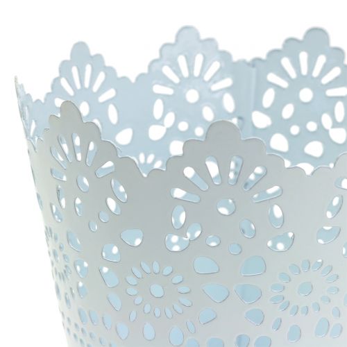 Floristik24 zinc flower pot with tip edge white Ø12cm H10cm