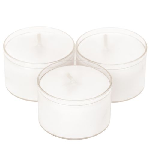 Nightlights Tealights White in Plastic Tray 8 Hours 50 Pieces buy online | Floristik24.co.uk