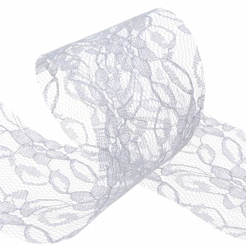 Floristik24 Lace ribbon deco ribbon gray 70mm 15m