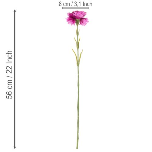 Carnation Artificial Flowers Two-Tone Long Stem 56cm Bundle of 8 | Floristik24.co.uk