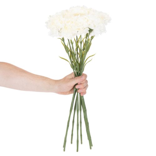Artificial Carnation Stem Set, 56cm, White, 8 Pieces for Bouquets and Wreaths | Floristik24.co.uk