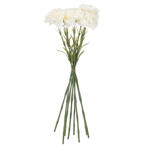 Artificial Carnation Stem Set, 56cm, White, 8 Pieces for Bouquets and Wreaths | Floristik24.co.uk