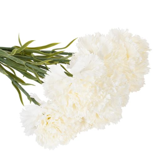 Artificial Carnation Stem Set, 56cm, White, 8 Pieces for Bouquets and Wreaths | Floristik24.co.uk