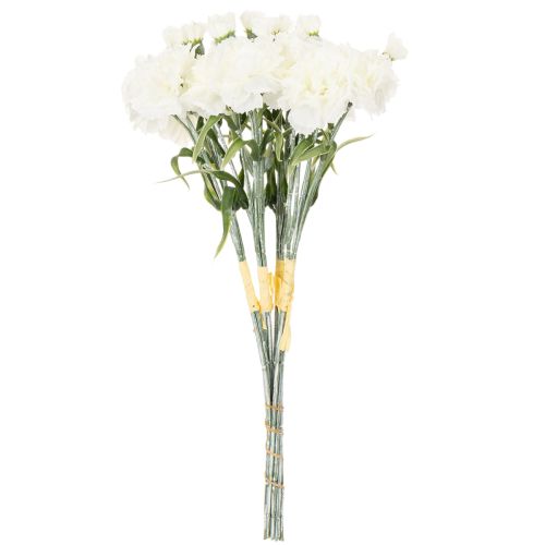 Kunstnelken Bouquet White 40cm, 4 Bunches | Floristik24.co.uk