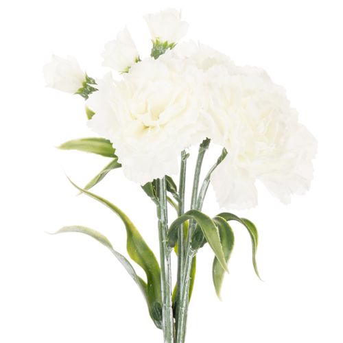 Kunstnelken Bouquet White 40cm, 4 Bunches | Floristik24.co.uk