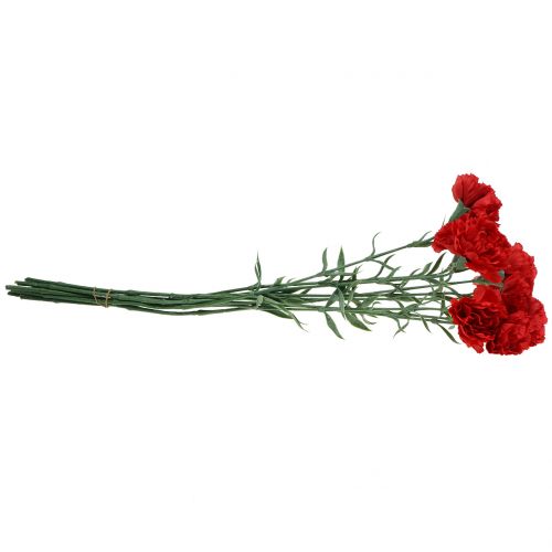 Floristik24 Carnation artificial red 67cm 9pcs