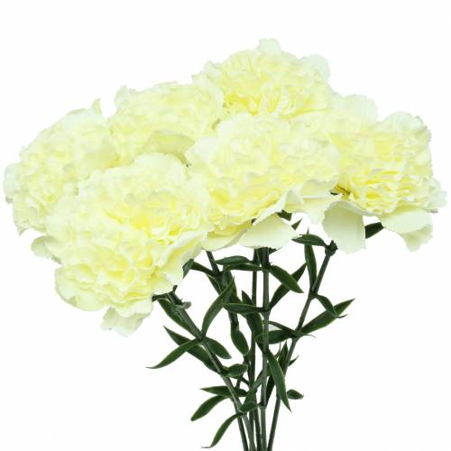 Floristik24 Carnation artificial white 6pcs